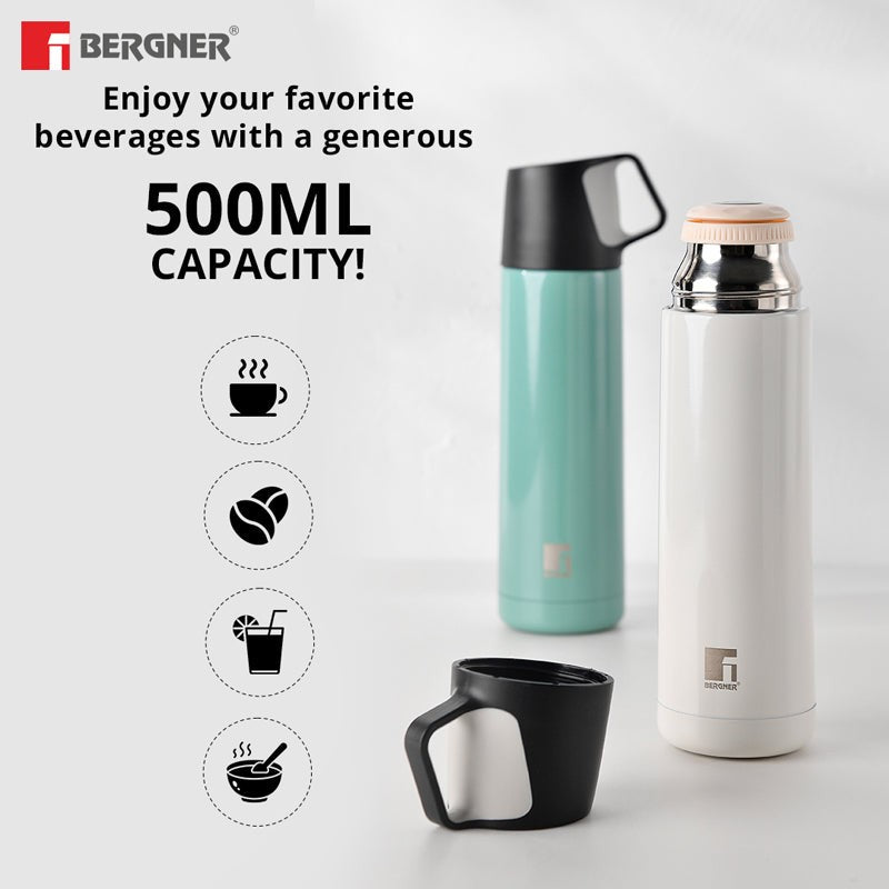 Bergner Walking Thermosteel Hot and Cold Flask (White) - 500 mL media 6