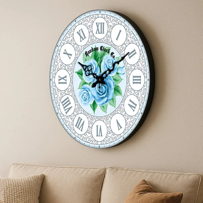Blue Rosa Wood Analog Wall Clock media 6