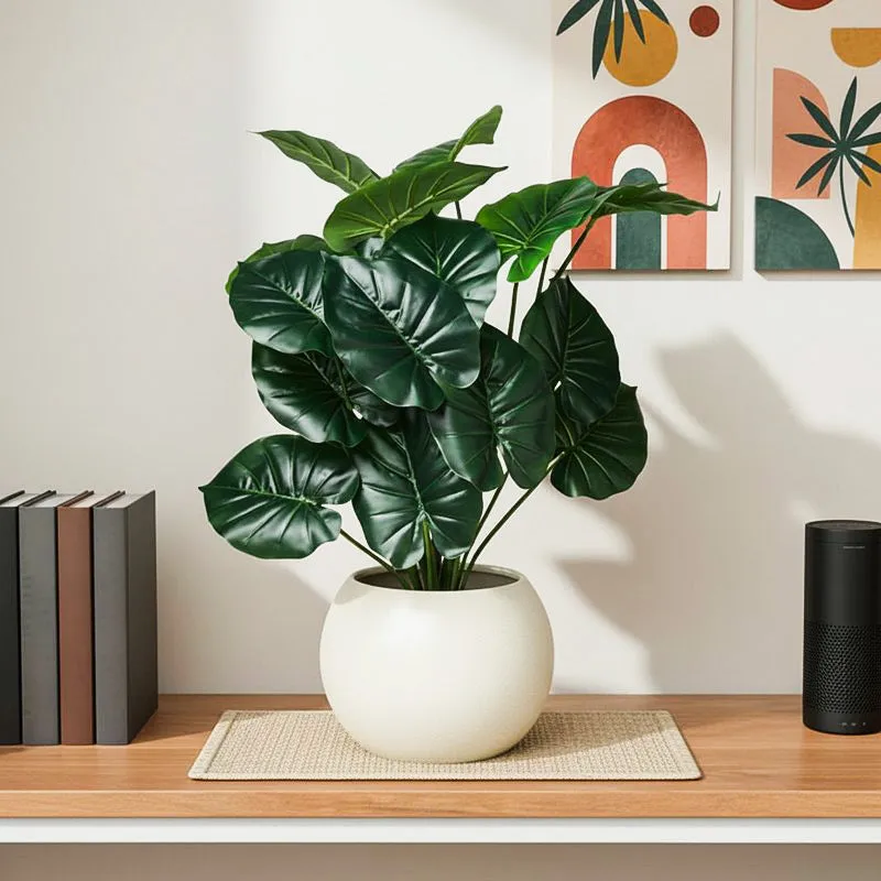 Faux Everlasting Cardinal Philodendron Plant With Black Plastic Pot - 74 cm (2.4 ft) media 1