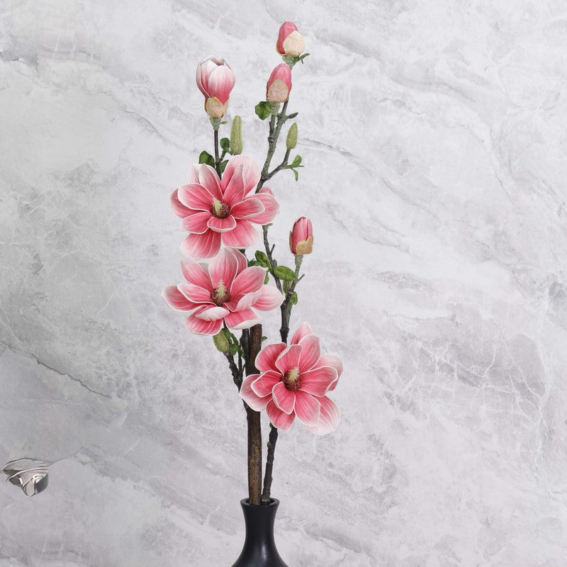 Artificial Magnolia Flower Stick With Lasting Charm - Red media 4