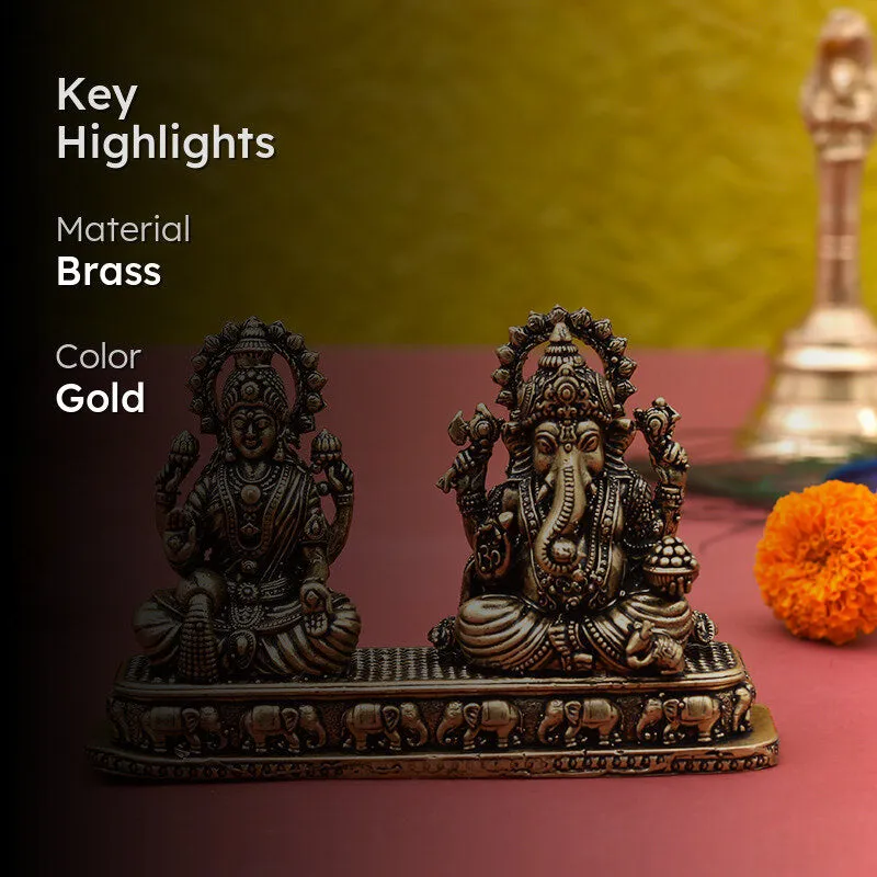 Divine Lakshmi-Vinayaka I Brass Idol media 2