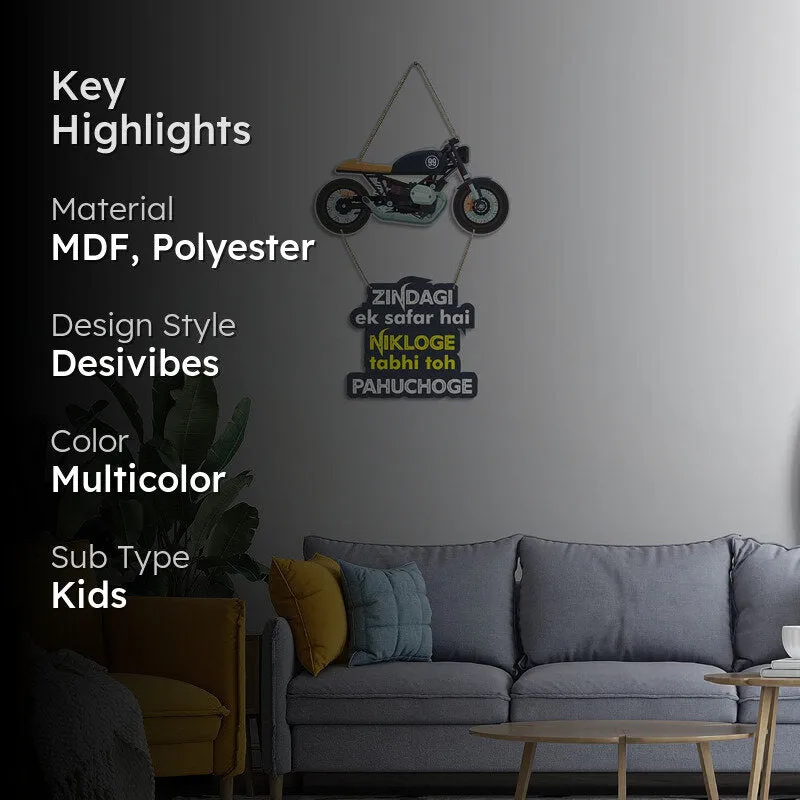 Zindagi Quote Polyester & MDF Wall Hanging media 2