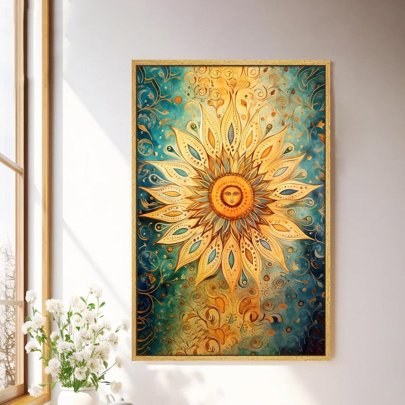 Sunburst Radiance Wall Art With Frame