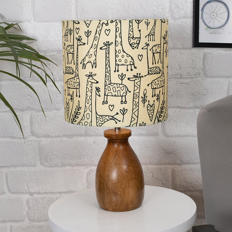 Doodled Savannah Fabric Table Lamp - Set of Two