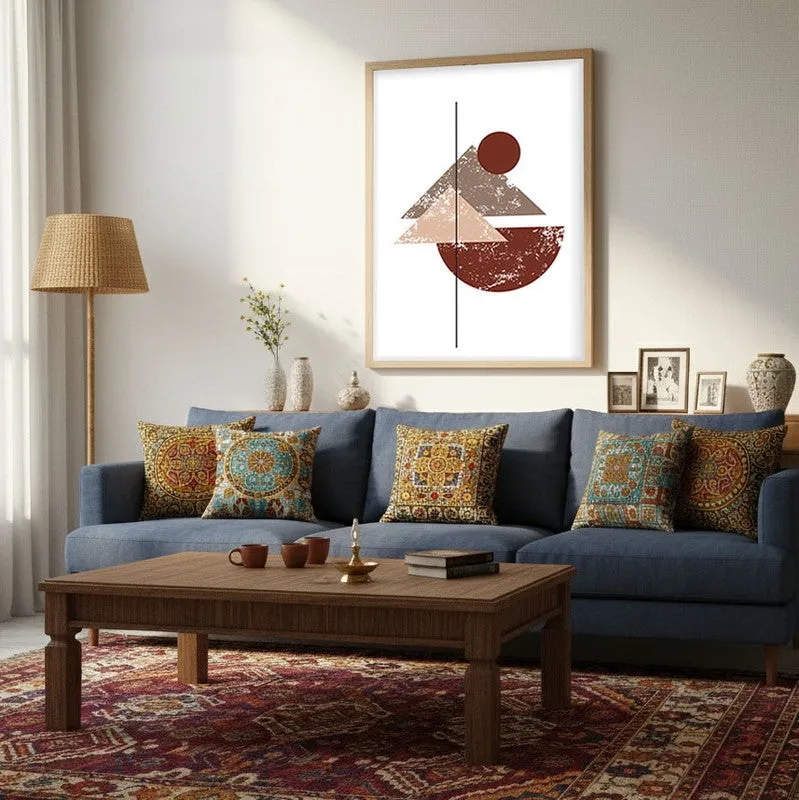 Earthy Axis Canvas Wall Painting With Brown Frame media 5