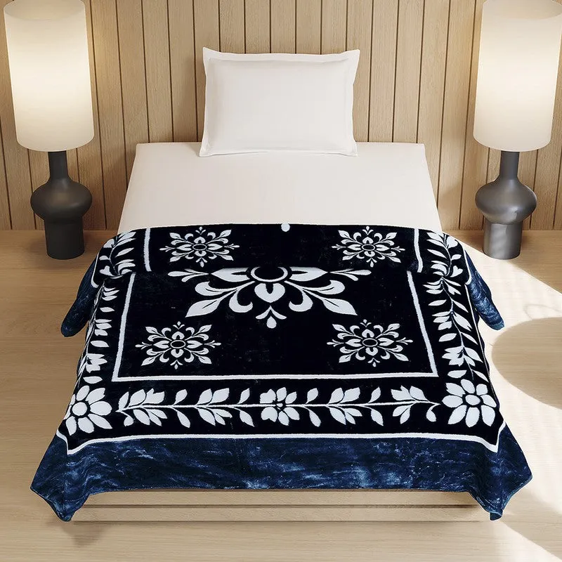 Monte Carlo Midnight Blossom Blanket (Blue)- 540 GSM media 4