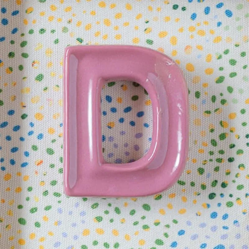 (D) Mini Mottled Mono Ceramic & Wooden Wall Accent - Pink media 4