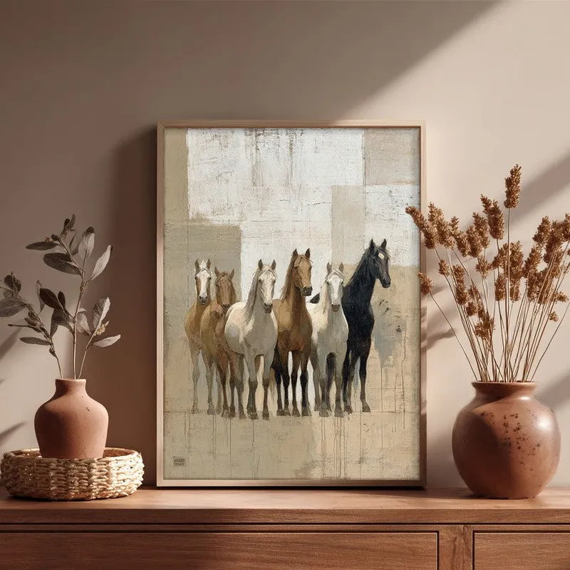 Equine Presence Wall Painting With Brown Frame media 5