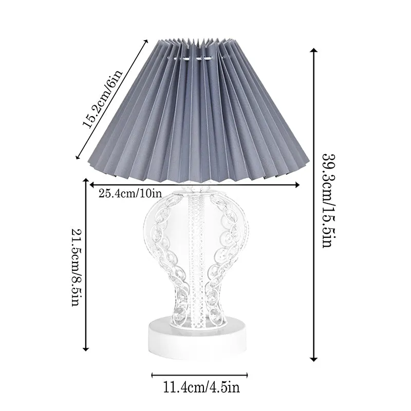 Irelle French Pleat Metal Table Lamp - Grey,White media 6