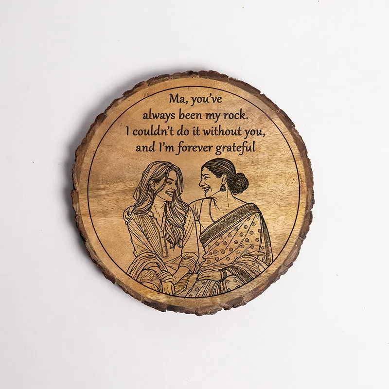 You Are My Rock Wood Showpiece - Round media 5