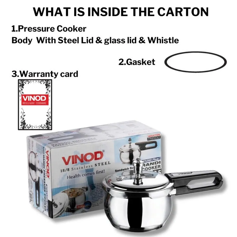 Vinod Morvex Pressure Cooker Stainless Steel - 2500 mL - 7