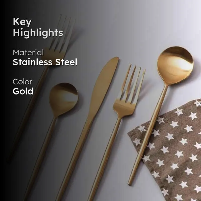 Miaa Cutlery (Gold)- Set Of Five media 2