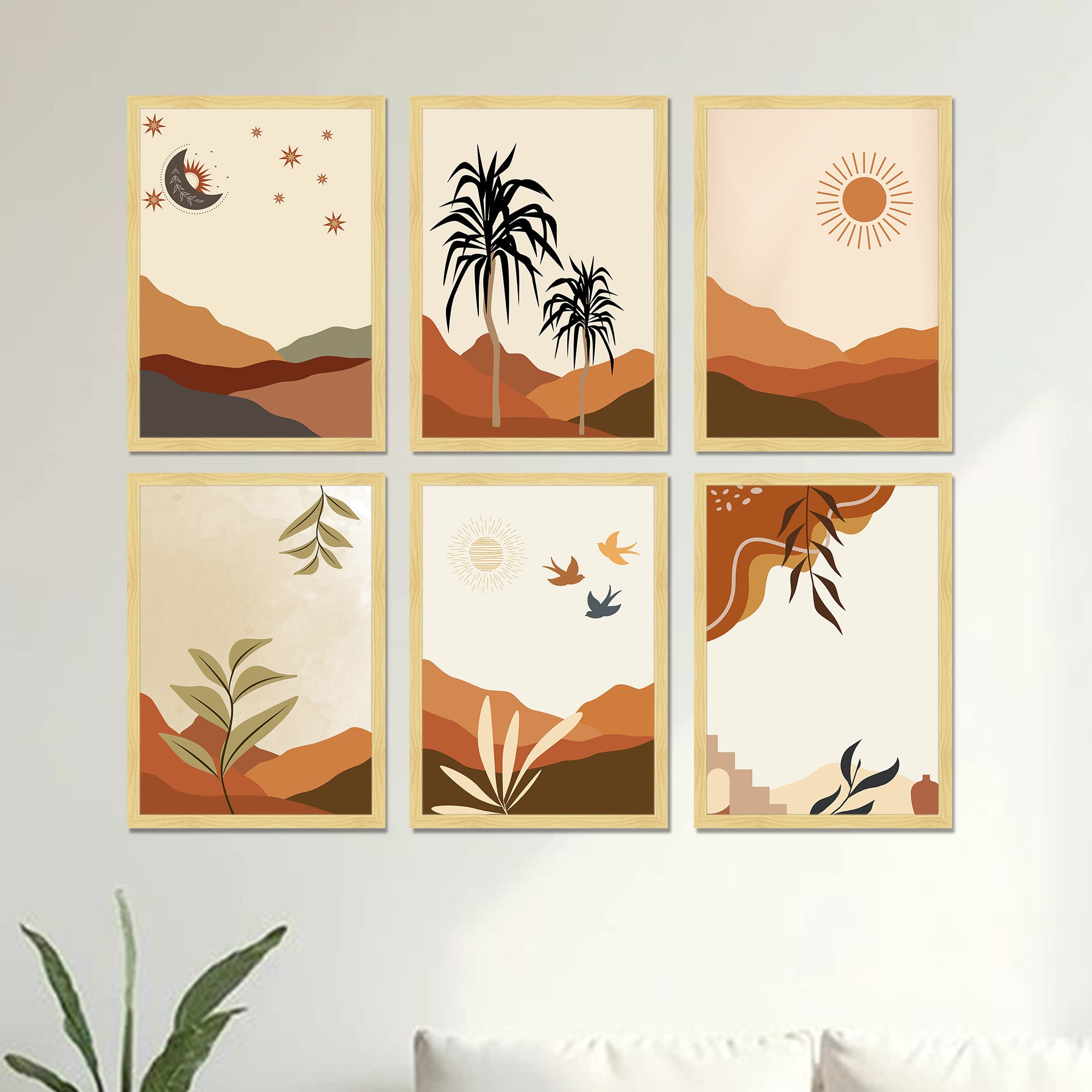 Deserta Boho Wall Painting - Set Of Six media 5
