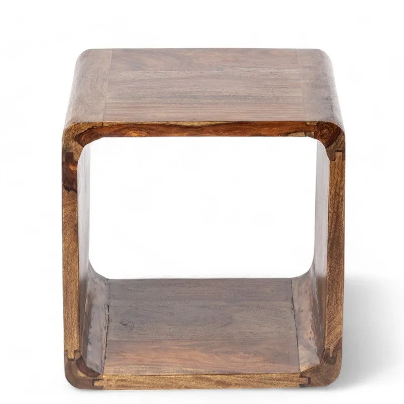 Overox Sheesham Wooden Side & Bedside Table - Brown media 4