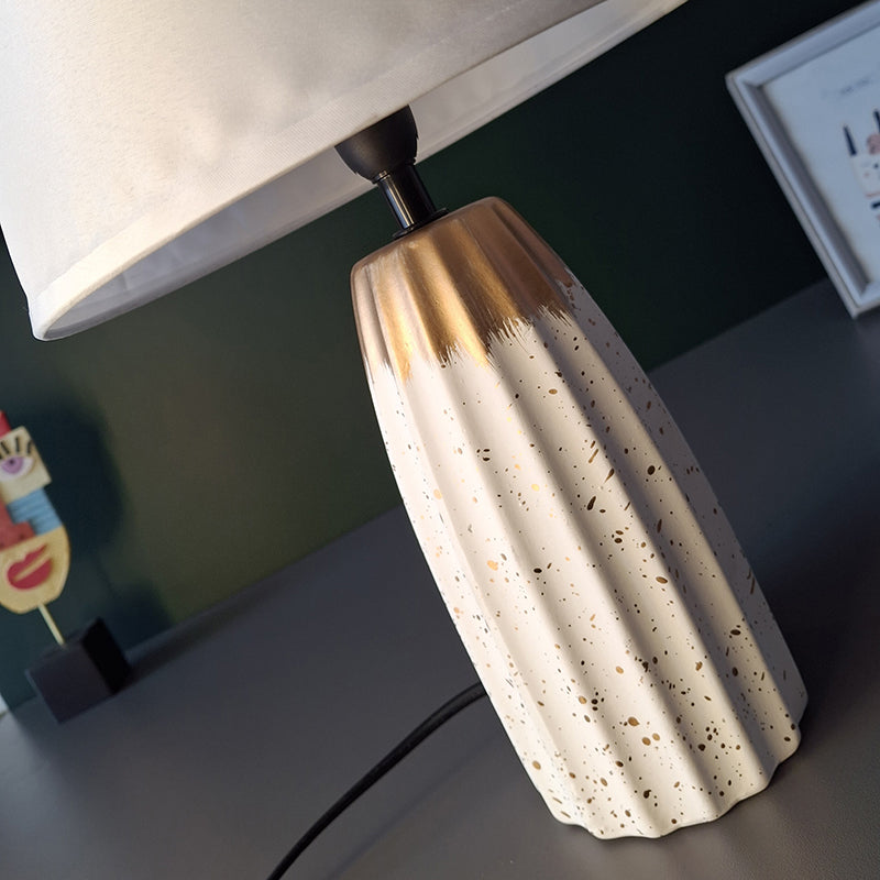 Ebla Ceramic Table Lamp - White,Gold media 5