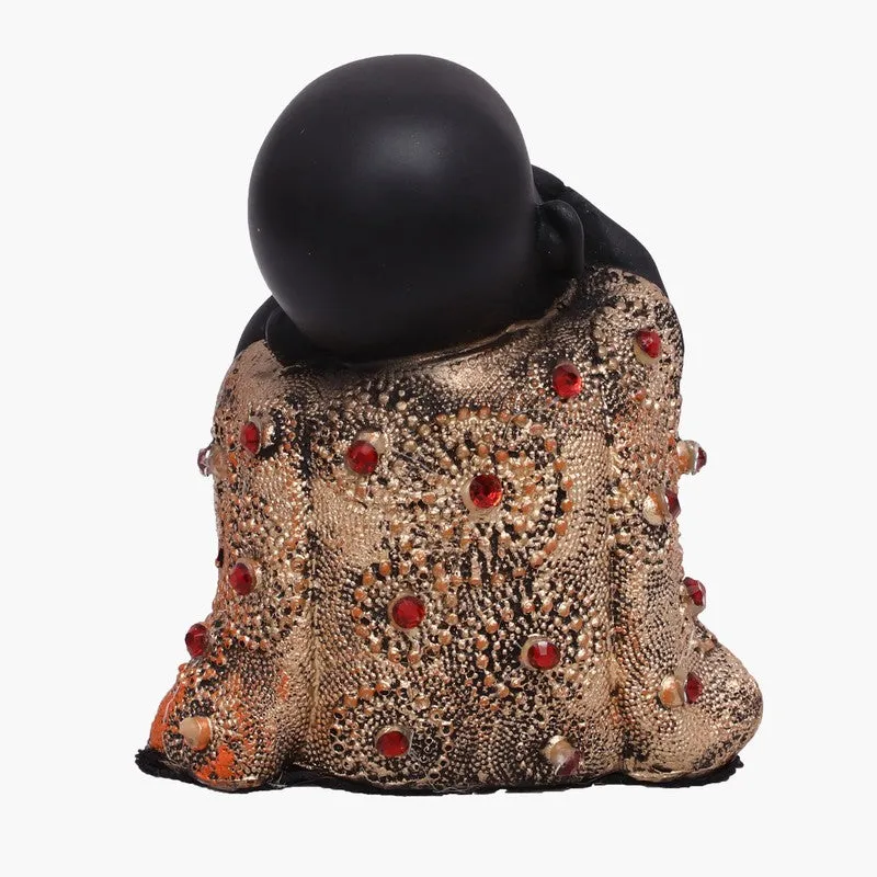 Harmony Laughing Buddha Showpiece - Black media 5