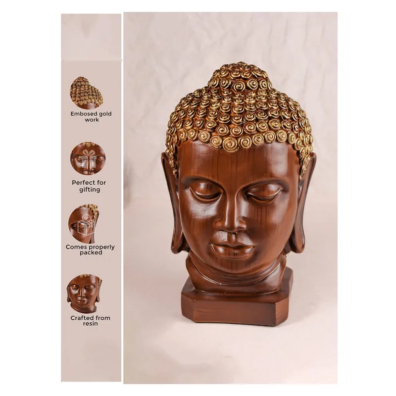 Buddha Of Peace Showpiece - Brown media 5