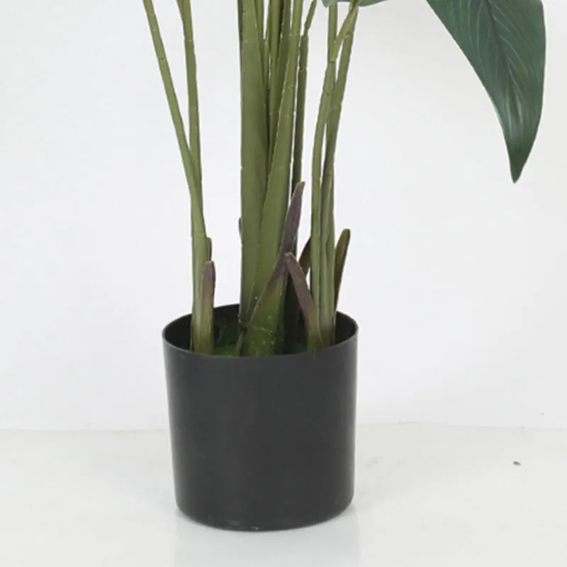 Viridin  Artificial Banana Plant With Black Plastic Pot - 5 Feet media 4