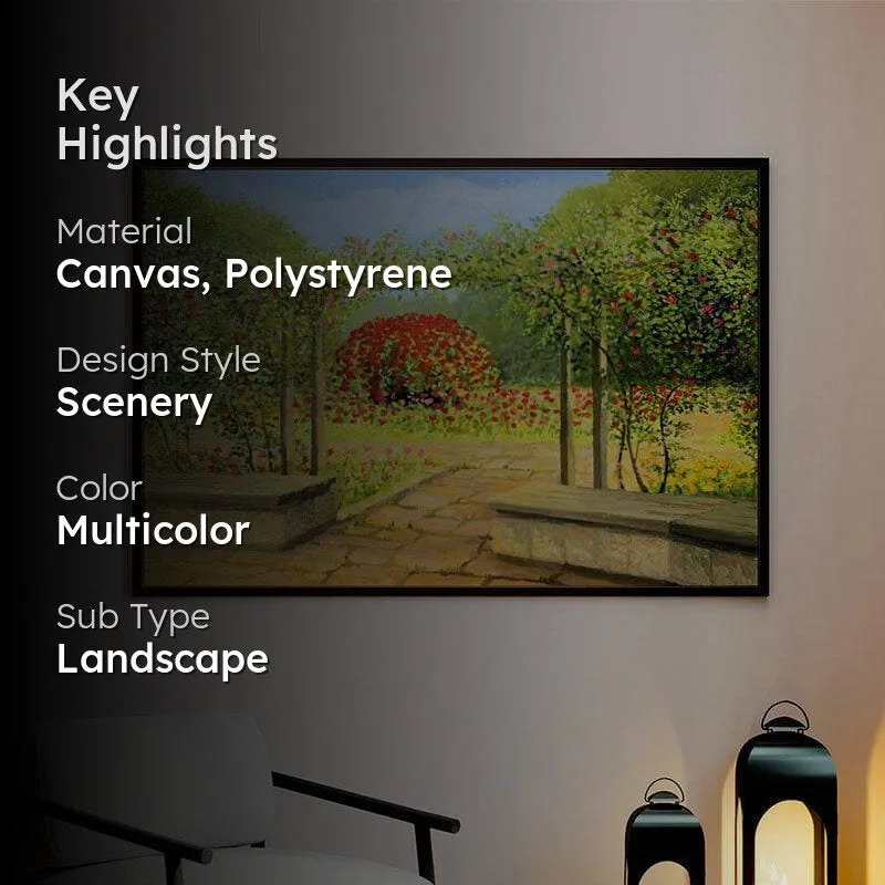 In The Rose Garden Canvas Wall Painting - Black Frame media 2