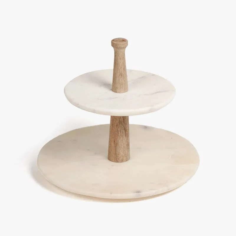 Orange Tree Damas Two Tier Cake Stand (Marble,Wood) media 4