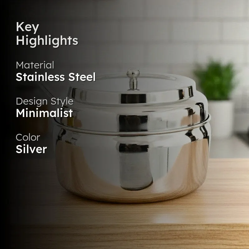 Jivara Stainless Steel Ghee Pot with Spoon media 2