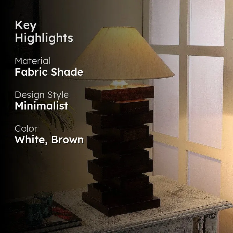 Betsy Fabric Table Lamp - White,Brown media 2