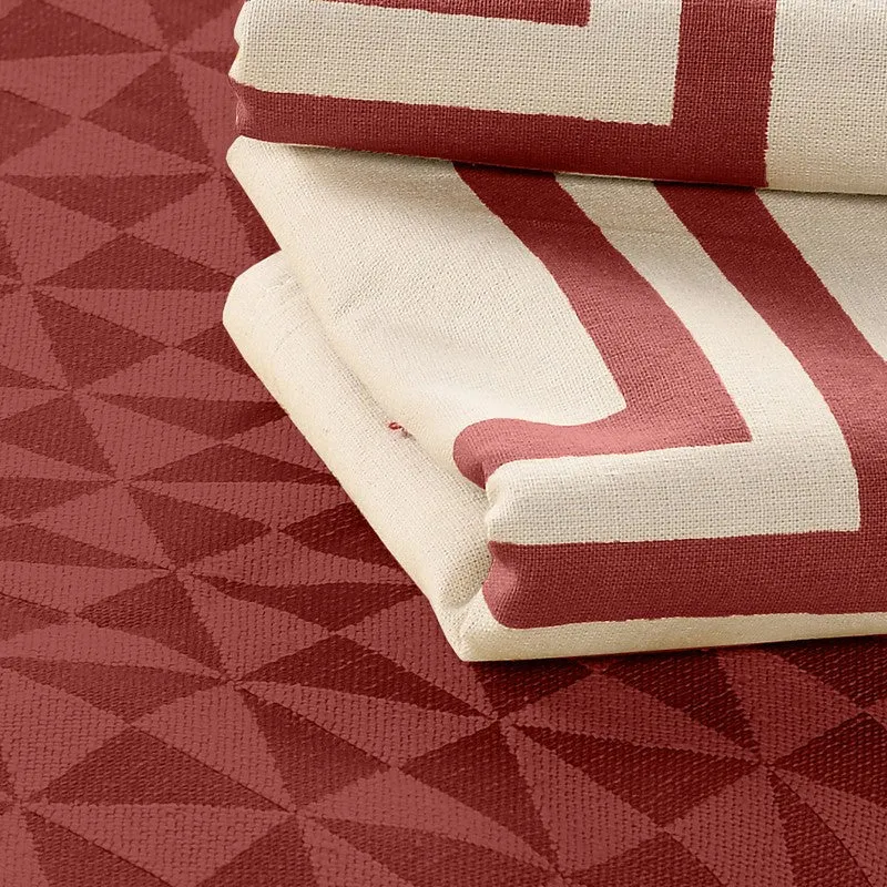 Pixel Nest Cotton Bedsheet (Red) - 224 TC media 5