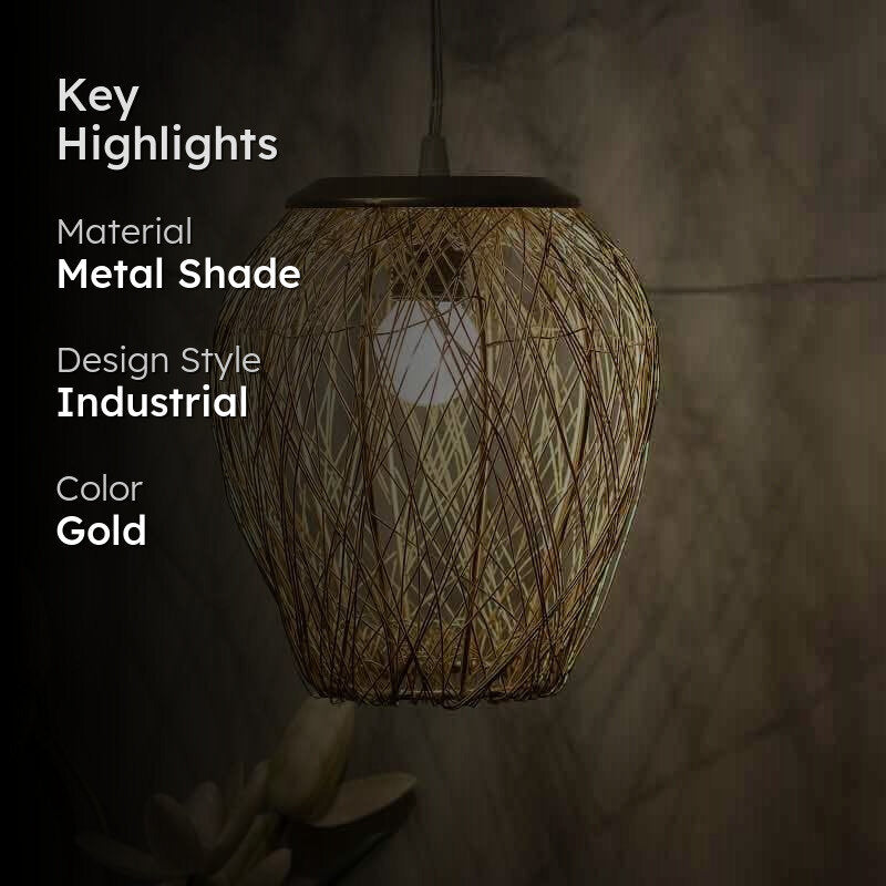 Tulip Wired Metal Ceiling Lamp - Gold media 2