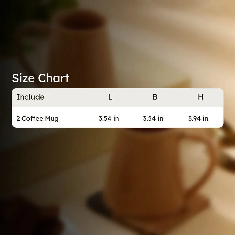 Mocha Ceramic Coffee Mug (300 mL Each,Brown) - Set Of Two media 6