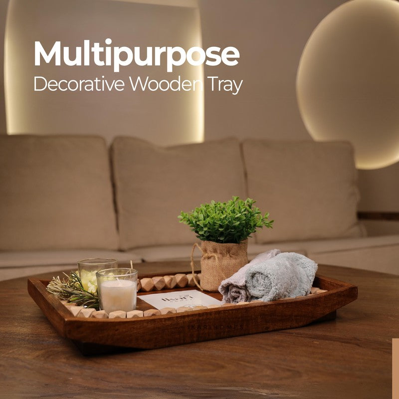 Elegant Wooden Serving Tray media 3