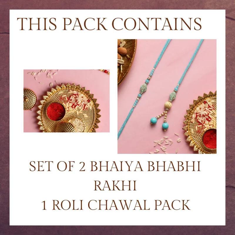 Bhaiya-Bhabhi Rakhi with Roli Chawal - Three Piece Set media 4
