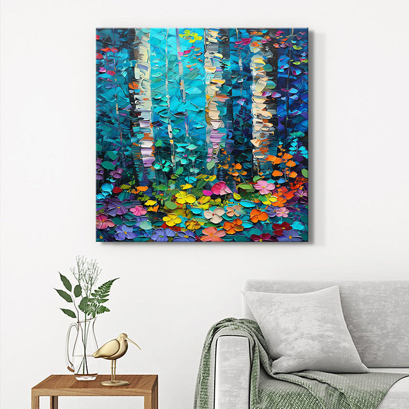 Birch Forest Abstract Wall Painting