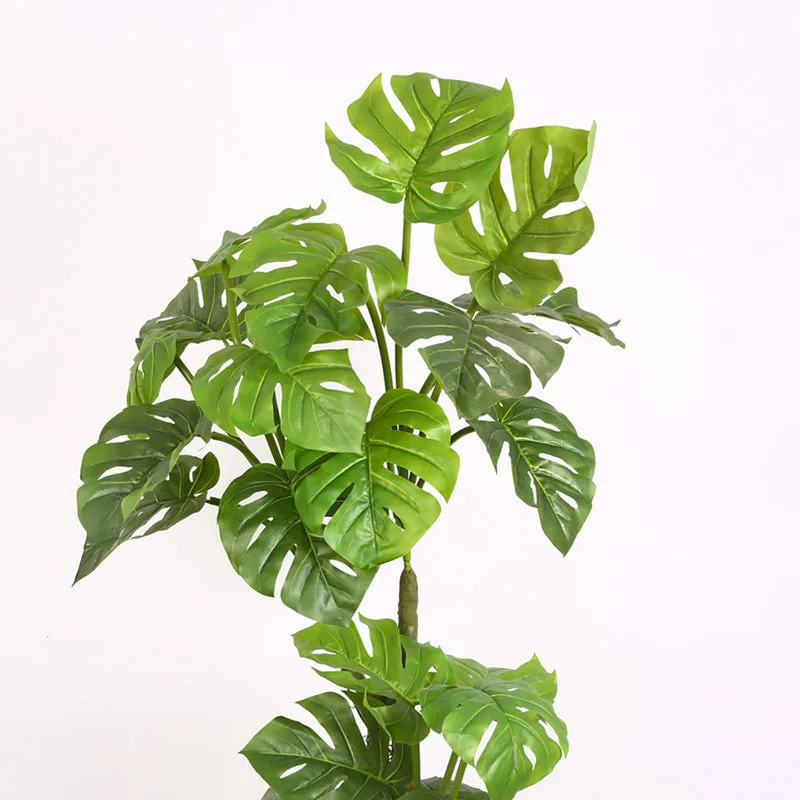 Monever Artificial Monstera With Black Plastic Pot - 6 Feet media 5