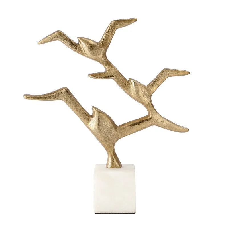 Ebony Seagull Aluminium Showpiece - Gold media 3