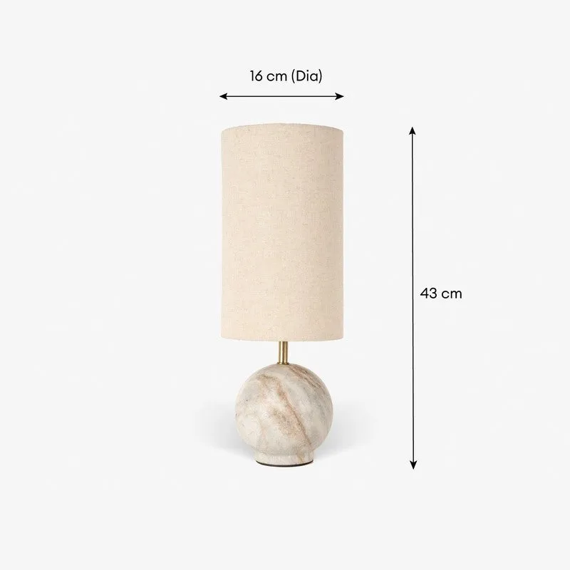 Orange Tree Kai Sphere Marble Table Lamp - Beige media 7