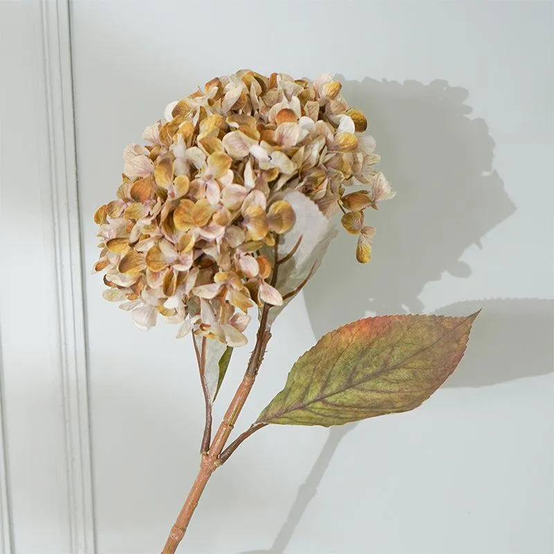 Faux Autumn Hydrangea Flower Stick (Light Brown) - 26 CM media 3