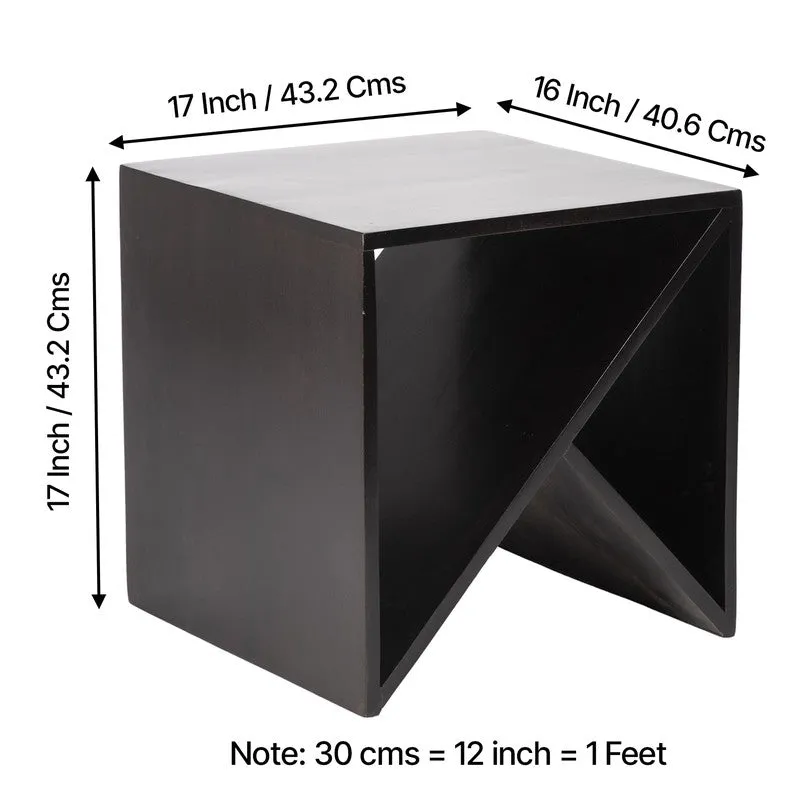 Averox Sheesham Wooden Side & Bedside Table - Black media 10