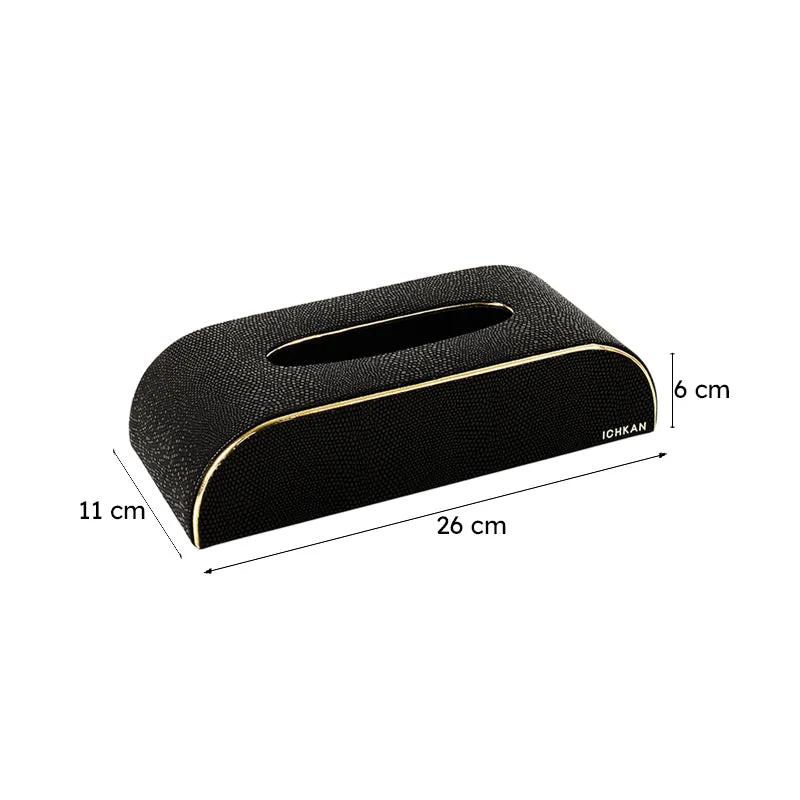 Tisquo Curve Faux Leather Tissue Box - Black media 9