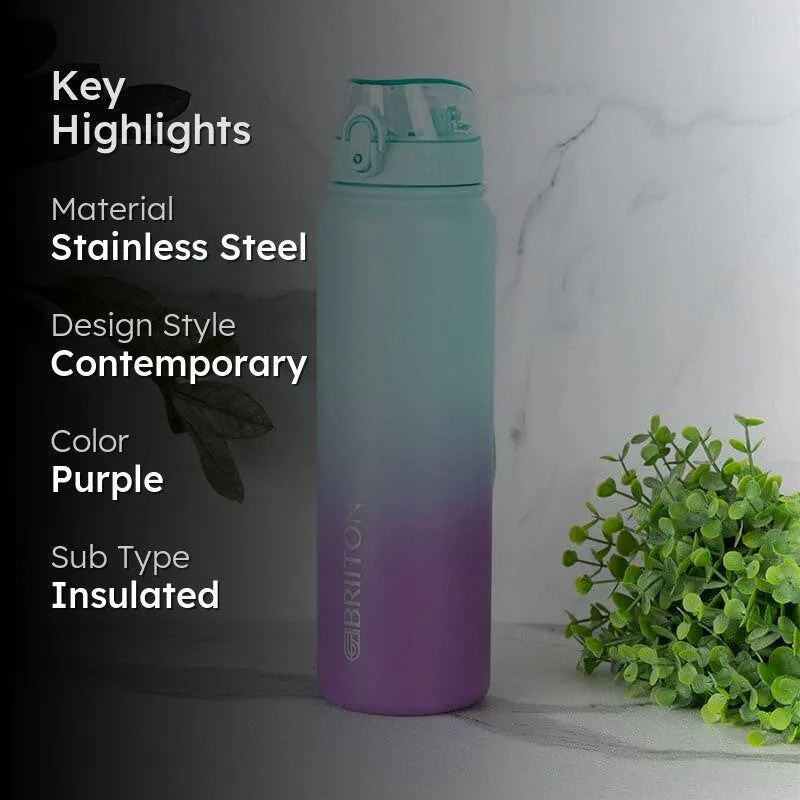 Hydrona Hot & Cold Thermos Water Bottle (Purple & Light Blue) - 1000 mL media 2