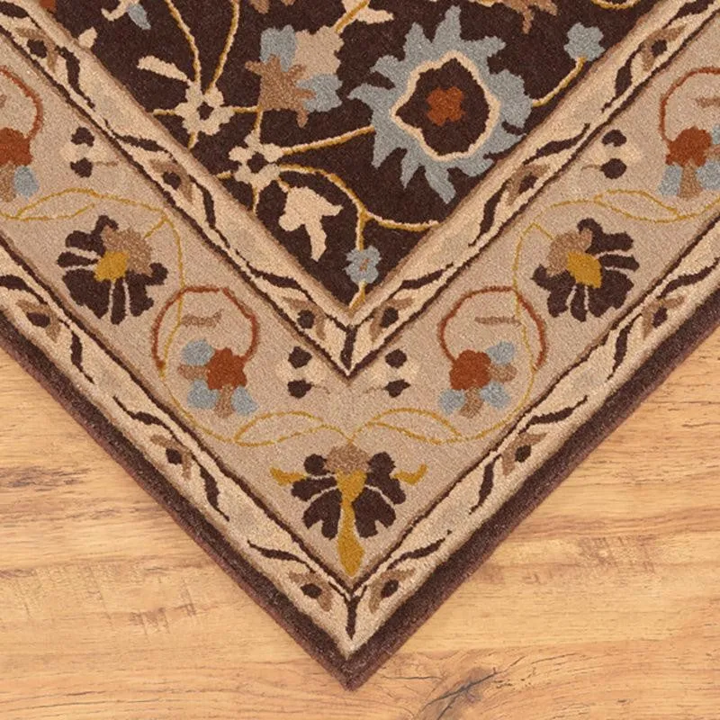 Ahriman Hand Tufted Ethnic Wool & Nylon Carpet - Brown media 7