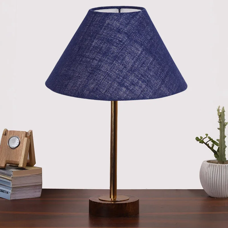 Sienna II Rodin Wooden Table Lamp - Blue,Gold,Brown media 3