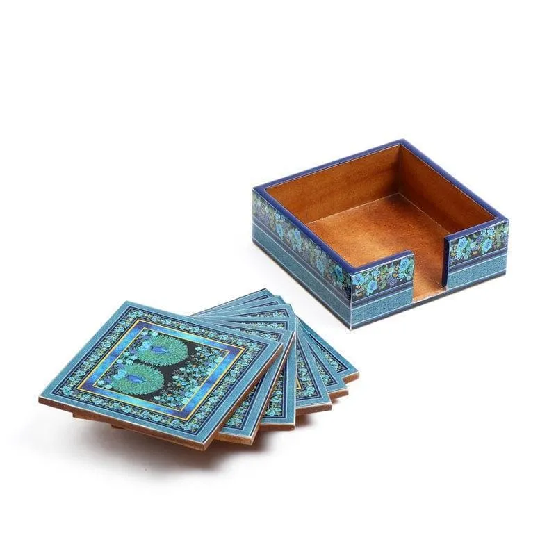 Poised Peacocks Coasters - Set Of Four media 5