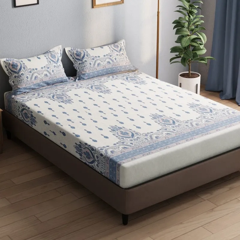 Zevric Bedsheet (Blue) - 115 GSM media 4