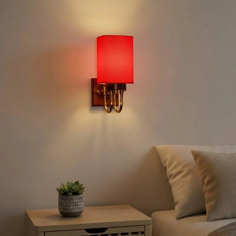 Gilded Arch Cotton Wall Lamp - Red media 1