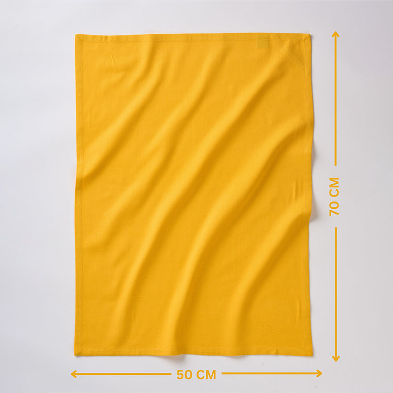 Sophistitch Solid Cotton Kitchen Towel (Yellow) - Set Of Two media 5