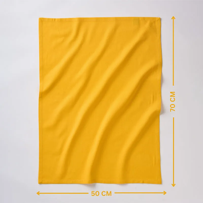 Sophistitch Solid Cotton Kitchen Towel (Yellow) - Set Of Two media 5