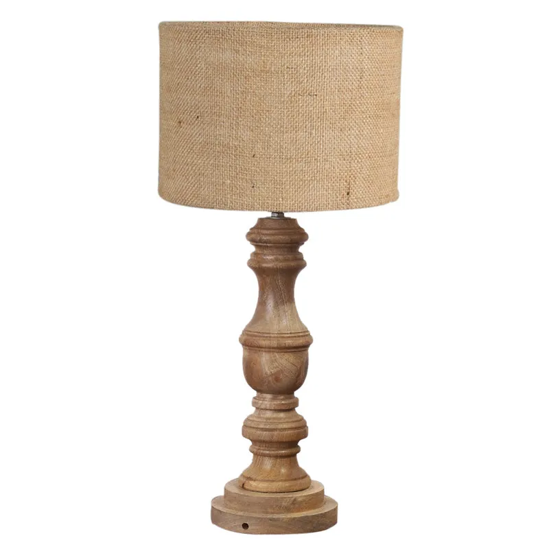 Sienna Carve Wooden Table Lamp - Brown media 6