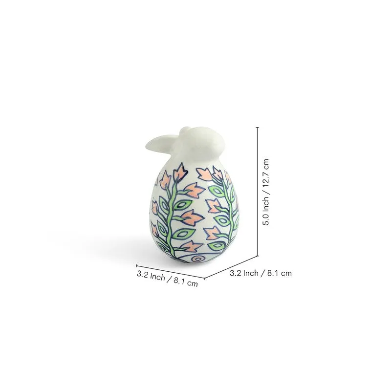 Leafy Bunnies Ceramic Showpiece - Set Of Two media 7