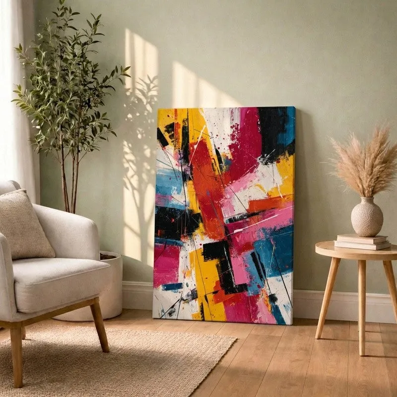 Chromatic Clash Abstract Canvas Wall Art media 1