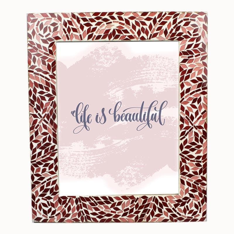 Mosaic Leaflets Photo Frame - Maroon media 3